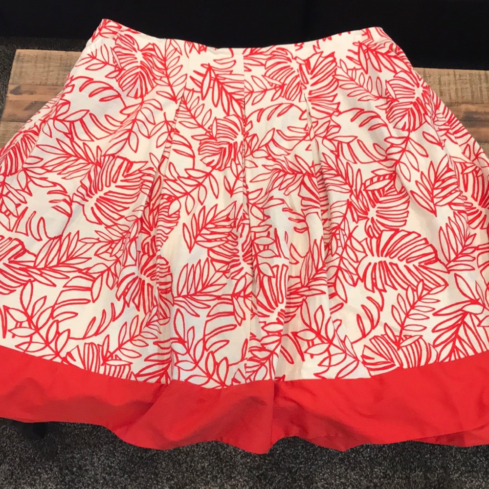 Lane Bryant Orange Tan Linen Circle skirt